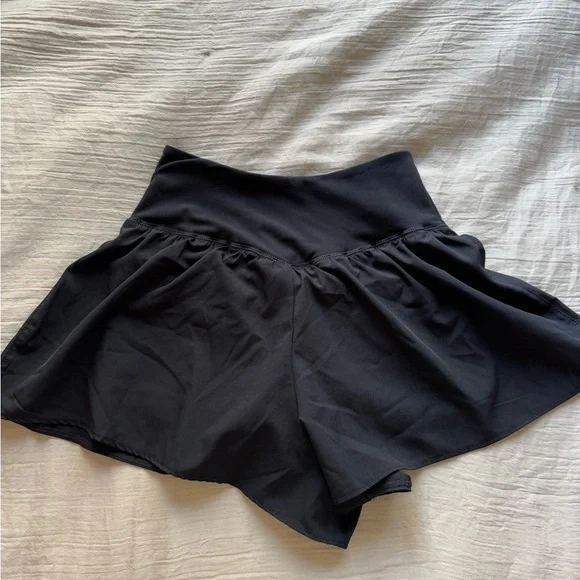 Women's Black High-Waisted Shorts - Picture 2 of 3